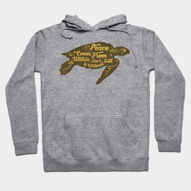 Sea Turtle silhouette with motivational words of wisdom Hoodie by Voxen X